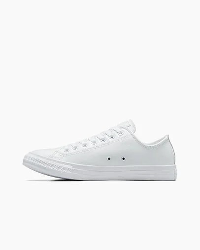 White Converse Chuck Taylor All Star Leather Women Tennis Shoes Singapore | C-87645109