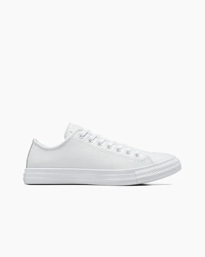White Converse Chuck Taylor All Star Leather Women Tennis Shoes Singapore | C-87645109