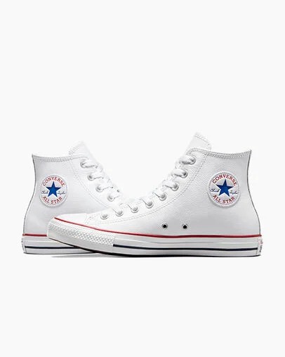 White Converse Chuck Taylor All Star Leather Women Sneakers Singapore | C-41596289