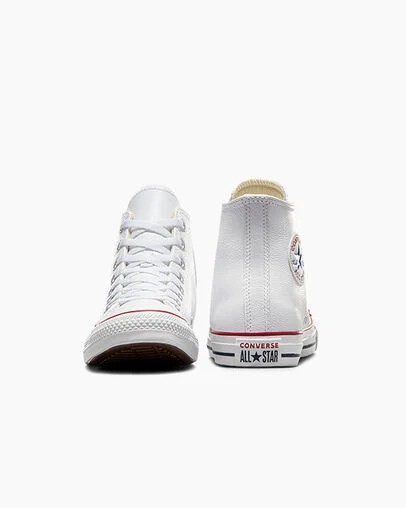 White Converse Chuck Taylor All Star Leather Women Sneakers Singapore | C-41596289