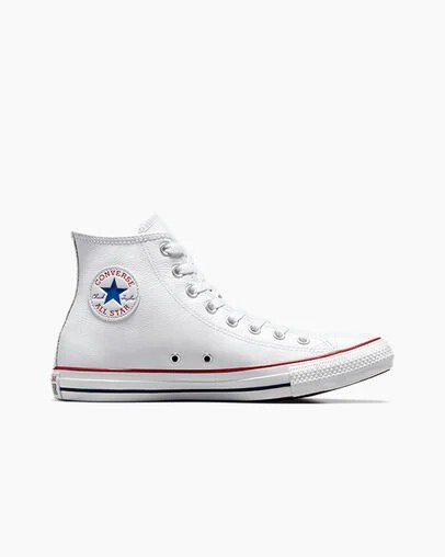 White Converse Chuck Taylor All Star Leather Women Sneakers Singapore | C-41596289