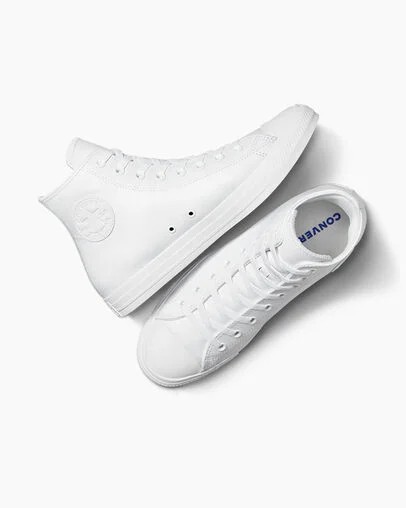 White Converse Chuck Taylor All Star Leather Women Sneakers Singapore | C-02148569