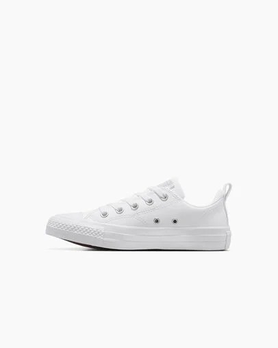 White Converse Chuck Taylor All Star Malden Street Leather Kids' Sneakers Singapore | C-09823679