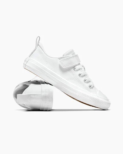White Converse Chuck Taylor All Star Malden Street Leather Kids' Sneakers Singapore | C-50367489