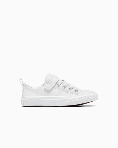White Converse Chuck Taylor All Star Malden Street Leather Kids\' Sneakers Singapore | C-50367489
