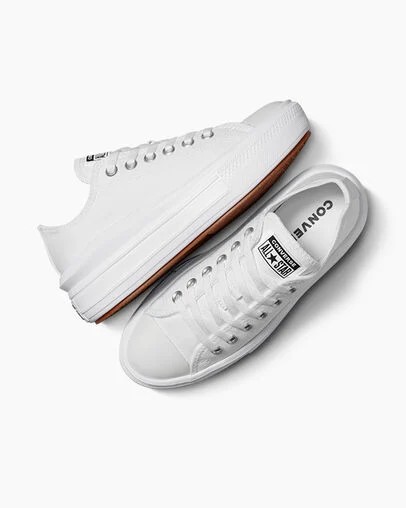 White Converse Chuck Taylor All Star Move Women Platform Shoes Singapore | C-45690239