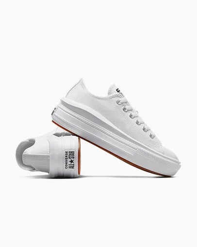White Converse Chuck Taylor All Star Move Women Canvas Shoes Singapore | C-65193409