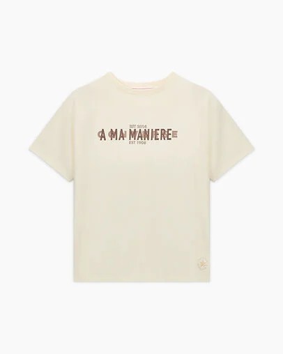 White Converse Converse x A Ma Manière Gold Standard Women T Shirts Singapore | C-46918259