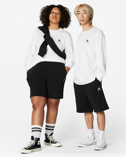 White Converse Go-To Embroidered Star Chevron Standard-Fit Women T Shirts Singapore | C-42019789