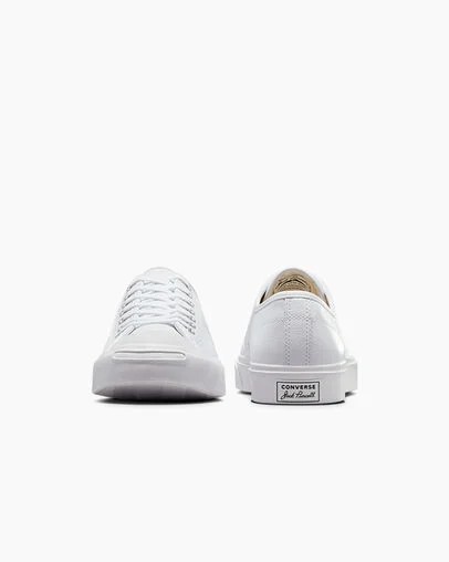 White Converse Jack Purcell Leather Women Tennis Shoes Singapore | C-07912859