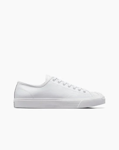 White Converse Jack Purcell Leather Women Tennis Shoes Singapore | C-07912859