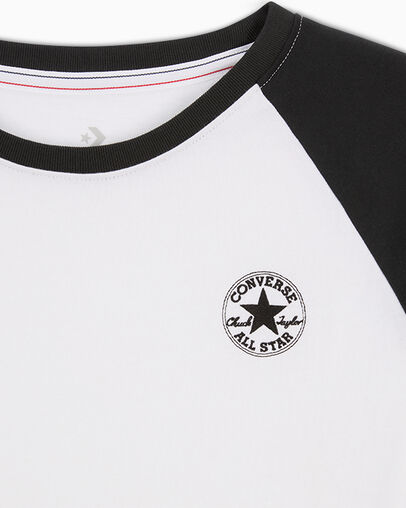 White Converse Raglan Women Long Sleeve Tops Singapore | C-28913749