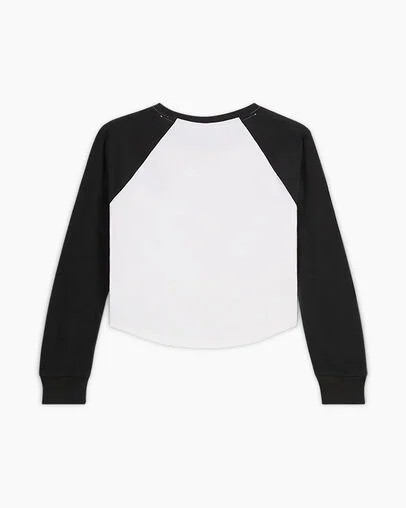 White Converse Raglan Women Long Sleeve Tops Singapore | C-28913749