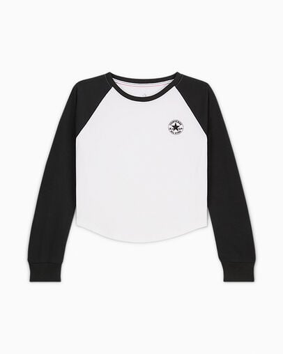 White Converse Raglan Women Long Sleeve Tops Singapore | C-28913749