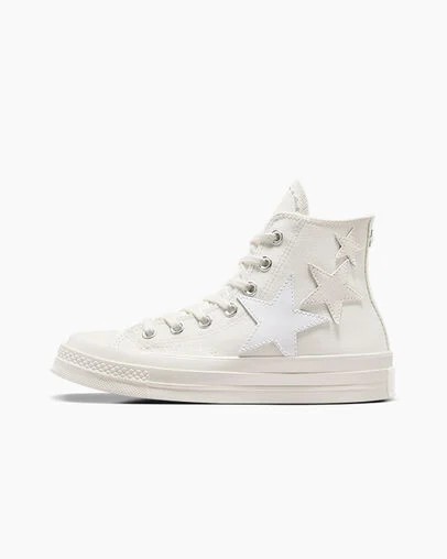 White / Beige Converse Chuck 70 Stars Women Sneakers Singapore | C-30489619