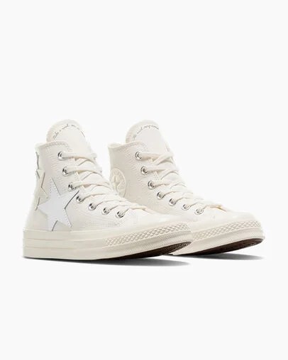 White / Beige Converse Chuck 70 Stars Women Sneakers Singapore | C-30489619