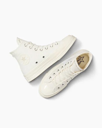 White / Beige Converse Chuck 70 Stars Women Sneakers Singapore | C-30489619