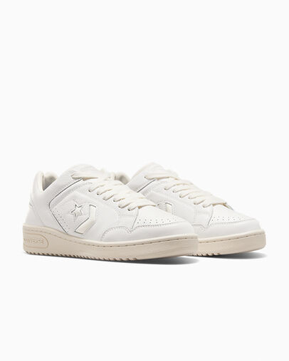 White / Beige Converse Weapon Mono Leather Women Basketball Shoes Singapore | C-12659749