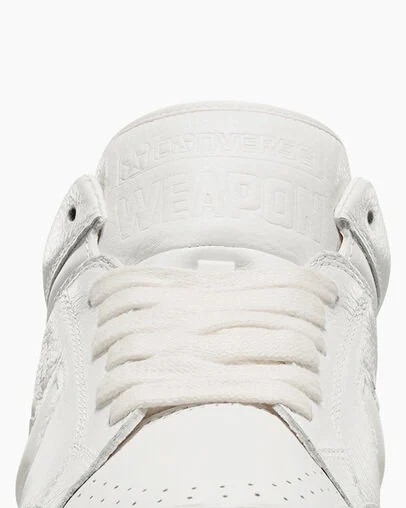 White / Beige Converse Weapon Mono Leather Women Basketball Shoes Singapore | C-12659749