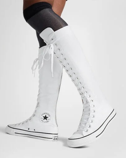 White / Beige White / Black Converse Chuck Taylor All Star XXHi Women Sneakers Singapore | C-60782319