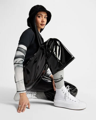 White / Beige White / Black Converse Chuck Taylor All Star Move Women Platform Shoes Singapore | C-83529609