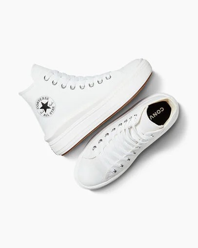 White / Beige White / Black Converse Chuck Taylor All Star Move Men Platform Shoes Singapore | C-59348209