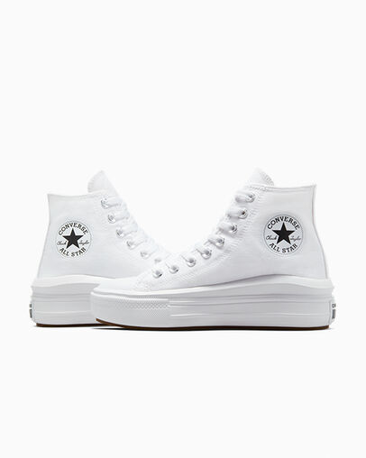 White / Beige White / Black Converse Chuck Taylor All Star Move Men Platform Shoes Singapore | C-59348209