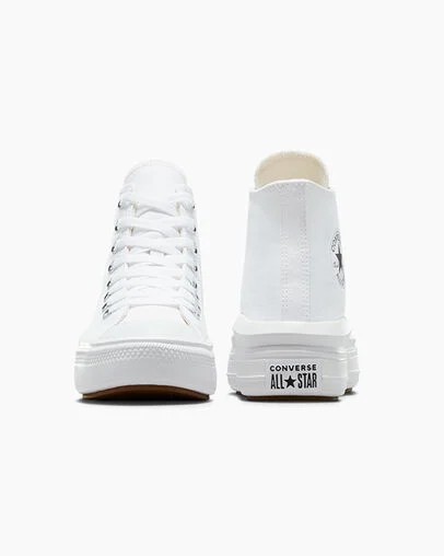 White / Beige White / Black Converse Chuck Taylor All Star Move Men Platform Shoes Singapore | C-59348209