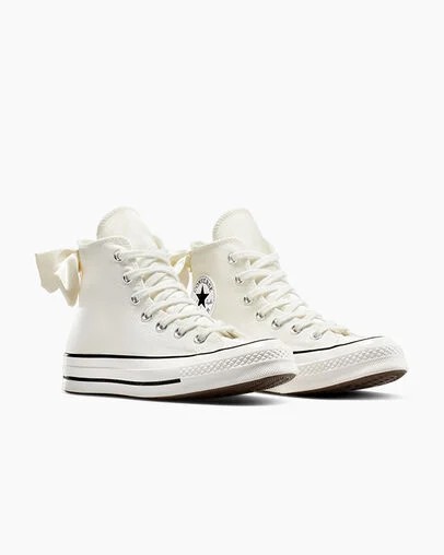 White / Black Converse Chuck 70 Bows Women Sneakers Singapore | C-35298019
