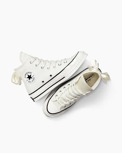 White / Black Converse Chuck 70 Bows Women Sneakers Singapore | C-35298019