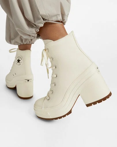 White / Black Converse Chuck 70 De Luxe Heel Women Sneakers Singapore | C-54370989