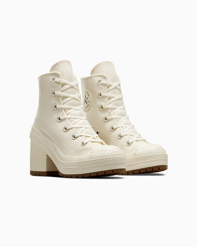 White / Black Converse Chuck 70 De Luxe Heel Women Sneakers Singapore | C-54370989