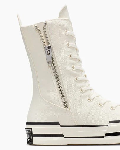 White / Black Converse Chuck 70 Plus XHi Men Sneakers Singapore | C-05421639