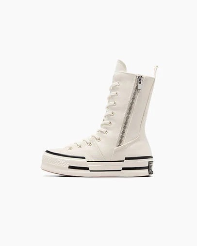 White / Black Converse Chuck 70 Plus XHi Men Sneakers Singapore | C-05421639