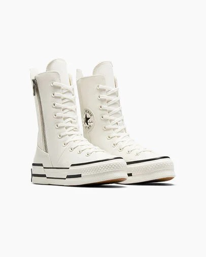White / Black Converse Chuck 70 Plus XHi Men Sneakers Singapore | C-05421639