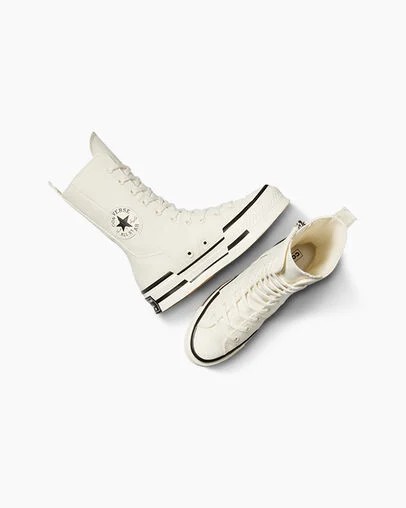 White / Black Converse Chuck 70 Plus XHi Men Sneakers Singapore | C-05421639
