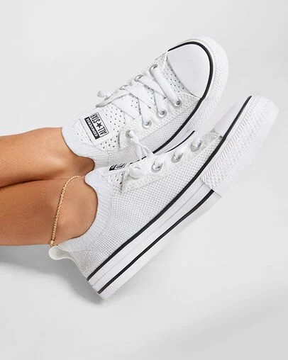 White / Black Converse Chuck Taylor All Star Shoreline Knit Women Slip On Shoes Singapore | C-57603289