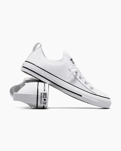 White / Black Converse Chuck Taylor All Star Shoreline Knit Women Slip On Shoes Singapore | C-57603289