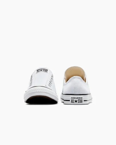White / Black Converse Chuck Taylor All Star Women Slip On Shoes Singapore | C-59613249