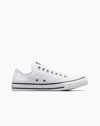 White / Black Converse Chuck Taylor All Star Women Slip On Shoes Singapore | C-59613249