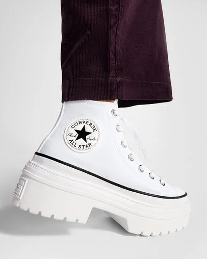White / Black Converse Chuck Taylor All Star Lugged Heel Platform Women Boots Singapore | C-52839619