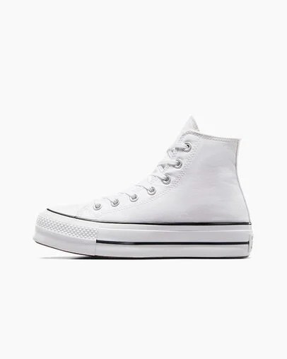 White / Black Converse Chuck Taylor All Star Lift Platform Women Canvas Shoes Singapore | C-59073419