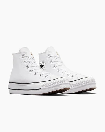 White / Black Converse Chuck Taylor All Star Lift Platform Women Canvas Shoes Singapore | C-59073419