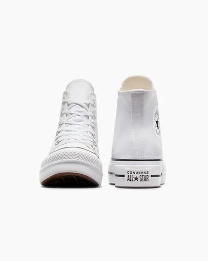White / Black Converse Chuck Taylor All Star Lift Platform Women Canvas Shoes Singapore | C-59073419
