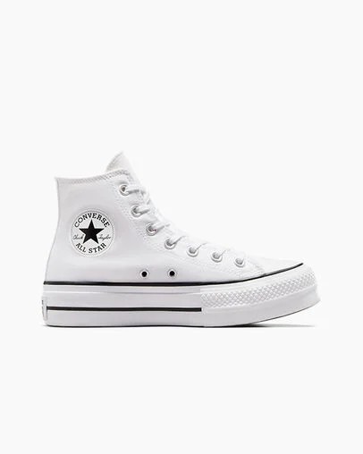 White / Black Converse Chuck Taylor All Star Lift Platform Women Canvas Shoes Singapore | C-59073419