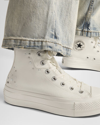 White / Black Converse Chuck Taylor All Star Lift Women Platform Shoes Singapore | C-98715049