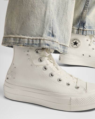 White / Black Converse Chuck Taylor All Star Lift Women Platform Shoes Singapore | C-75340299