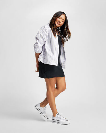 White / Black Converse Chuck Taylor All Star Lift Platform Women Canvas Shoes Singapore | C-89471329