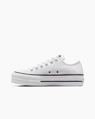 White / Black Converse Chuck Taylor All Star Lift Platform Women Canvas Shoes Singapore | C-89471329