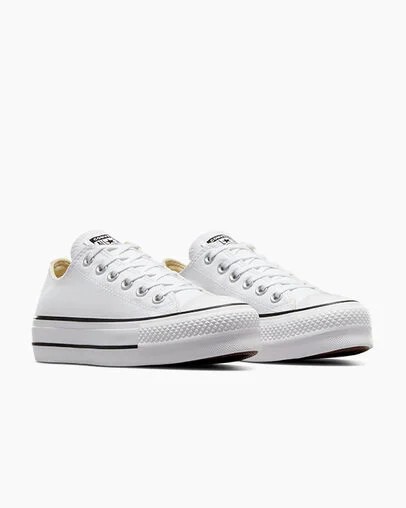 White / Black Converse Chuck Taylor All Star Lift Platform Women Canvas Shoes Singapore | C-89471329